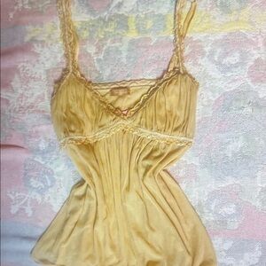 Yellow Lace Trim Camisole